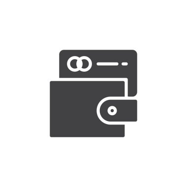 M-cüzdan ile kredi kartı vektör simgesi. Mobil kavramı ve web tasarım için düz işareti dolu. Ödeme yöntemi basit katı simgesi. Sembol, logo illüstrasyon. Piksel mükemmel vektör grafikleri