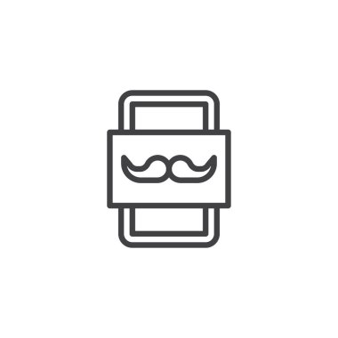 Bıyık sabun anahat simgesi. Mobil kavramı ve web tasarım için doğrusal stili işaret. Berber Dükkanı basit çizgi vektör simgesi. Sembol, logo illüstrasyon. Piksel mükemmel vektör grafikleri