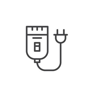 Tıraş anahat simgesi. Mobil kavramı ve web tasarım için doğrusal stili işaret. Tıraş makinesi basit çizgi vektör simgesi. Sembol, logo illüstrasyon. Piksel mükemmel vektör grafikleri