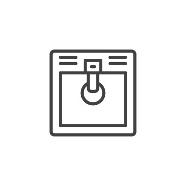 En iyi görünümü anahat simgesini lavabo. Mobil kavramı ve web tasarım için doğrusal stili işaret. Lavabo basit çizgi vektör simgesi. Sembol, logo illüstrasyon. Piksel mükemmel vektör grafikleri