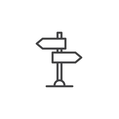 Tabelasını anahat simgesi. Mobil kavramı ve web tasarım için doğrusal stili işaret. Yol işaretçi çizgi vektör simgesi. Sembol, logo illüstrasyon. Vektör grafikleri