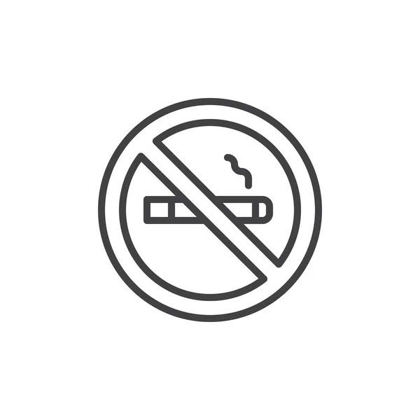 Немає Значка Контуру Куріння Знак Лінійного Стилю Мобільної Концепції Веб — стоковий вектор