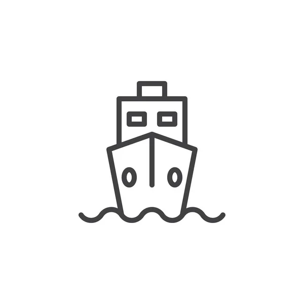 Het Pictogram Van Omtrek Van Het Schip Lineaire Stijl Teken — Stockvector