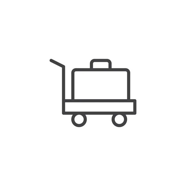 Bagage Vagn Vagn Rad Ikon Symbol Logotyp Illustration Pixel Perfekt — Stock vektor