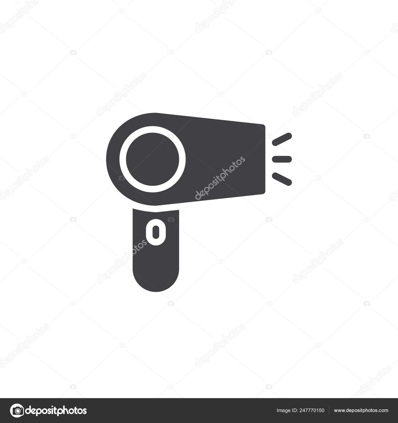 Hair Dryer Vector Icon Filled Flat Sign Mobile Concept Web Stock