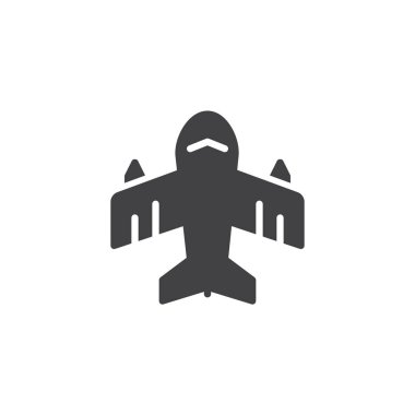 Uçak vektör simgesi. Mobil kavramı ve web tasarım için düz işareti dolu. Uçak basit katı simgesi. Sembol, logo illüstrasyon. Piksel mükemmel vektör grafikleri