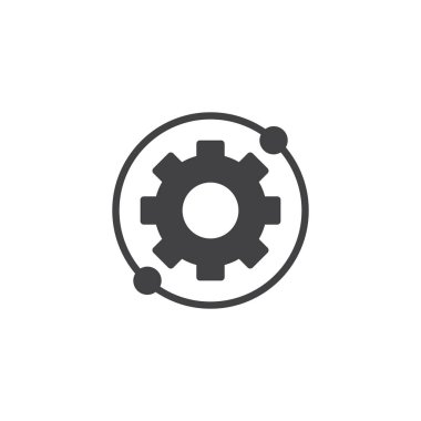 Dişli, ayarları dairesel vektör simgesi. Mobil kavramı ve web tasarım için düz işareti dolu. Vites seçenekleri basit katı simgesi. Sembol, logo illüstrasyon. Piksel mükemmel vektör grafikleri