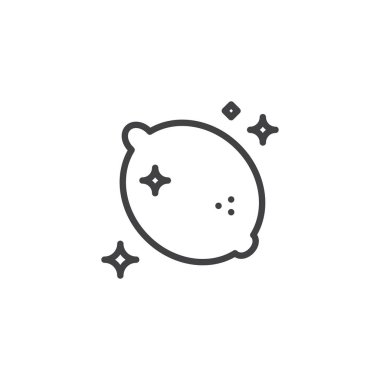 Limon hava taze koku anahat simgesi. Mobil kavramı ve web tasarım için doğrusal stili işaret. Narenciye koku basit çizgi vektör simgesi. Sembol, logo illüstrasyon. Piksel mükemmel vektör grafikleri