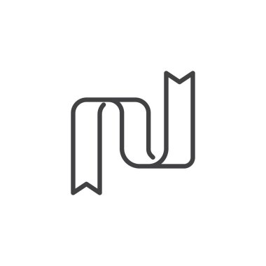 Kurdele anahat simgesi. Mobil kavramı ve web tasarım için doğrusal stili işaret. basit çizgi vektör simgesi. Sembol, logo illüstrasyon. Piksel mükemmel vektör grafikleri