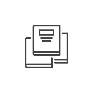 Kitap anahat simgesi. Mobil kavramı ve web tasarım için doğrusal stili işaret. Metin kitap basit çizgi vektör simgesi. Sembol, logo illüstrasyon. Piksel mükemmel vektör grafikleri