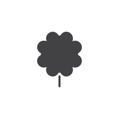 Yonca çiçek simge vektör. Mobil kavramı ve web tasarım için düz işareti dolu. yonca yaprakları basit katı simgesi. Sembol, logo illüstrasyon. Piksel mükemmel vektör grafikleri