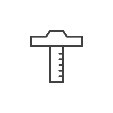 Cetvel anahat simgesi. Mobil kavramı ve web tasarım için doğrusal stili işaret. Ölçüm cihazları basit çizgi vektör simgesi. Sembol, logo illüstrasyon. Piksel mükemmel vektör grafikleri