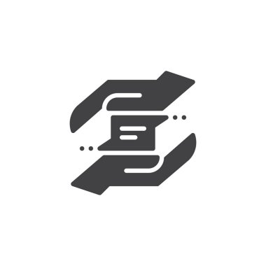 Konuşma balonu vektör simgesinin elle. Mobil kavramı ve web tasarım için düz işareti dolu. Sohbet holding basit katı simgesi. Sembol, logo illüstrasyon. Piksel mükemmel vektör grafikleri