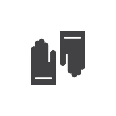 Lastik eldiven simge vektör. Mobil kavramı ve web tasarım için düz işareti dolu. Koruyucu Tıbbi eldivenler basit katı simgesi. Sembol, logo illüstrasyon. Piksel mükemmel vektör grafikleri
