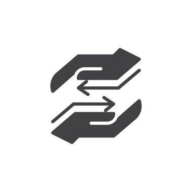 El ile okları simge vektör. Mobil kavramı ve web tasarım için düz işareti dolu. Exchange basit katı simgesi. Sembol, logo illüstrasyon. Piksel mükemmel vektör grafikleri