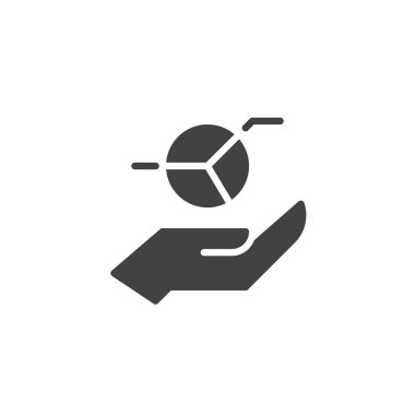 Pasta grafiği vektör simge elle. Mobil kavramı ve web tasarım için düz işareti dolu. Analytics basit katı simgesi. Sembol, logo illüstrasyon. Piksel mükemmel vektör grafikleri