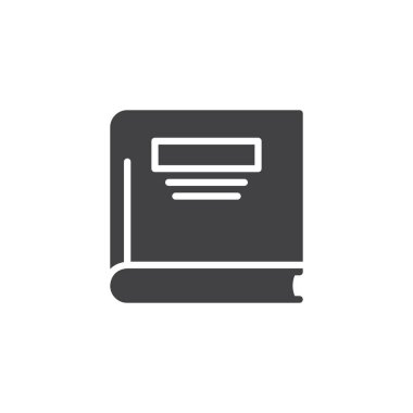 Kitap vektör simgesi kapsar. Mobil kavramı ve web tasarım için düz işareti dolu. Metin kitap basit katı simgesi. Eğitim sembolü, logo illüstrasyon. Piksel mükemmel vektör grafikleri