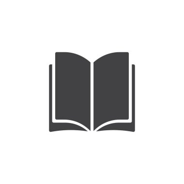Açık kitap sayfaları simge vektör. Mobil kavramı ve web tasarım için düz işareti dolu. Kütüphane okuma basit katı simgesi. Sembol, logo illüstrasyon. Piksel mükemmel vektör grafikleri