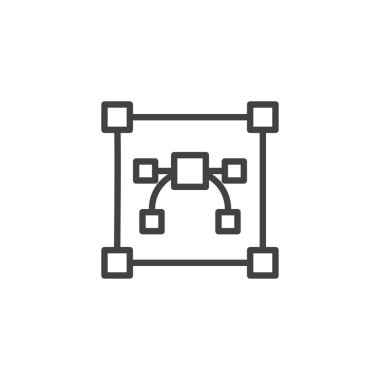 Vektör grafik anahat simgesi. Mobil kavramı ve web tasarım için doğrusal stili işaret. Grafik şeklini basit çizgi vektör simgesi. Sembol, logo illüstrasyon. Piksel mükemmel vektör grafikleri