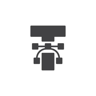 Vektör yazı tipi vektör simgesi. Mobil kavramı ve web tasarım için düz işareti dolu. T harfinin basit katı simgesi çizim. Sembol, logo illüstrasyon. Piksel mükemmel vektör grafikleri