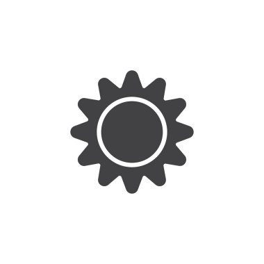 Güneş vektör simgesi. Mobil kavramı ve web tasarım için düz işareti dolu. Güneşli havalarda basit katı simgesi. Sembol, logo illüstrasyon. Piksel mükemmel vektör grafikleri