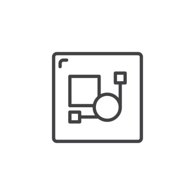 Grafik tasarımcı çizim anahat simgesi. Mobil kavramı ve web tasarım için doğrusal stili işaret. basit çizgi vektör simgesi. Sembol, logo illüstrasyon. Piksel mükemmel vektör grafikleri