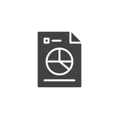 Pasta grafiği vektör simgesi ile belge. Mobil kavramı ve web tasarım için düz işareti dolu. İş rapor basit katı simgesi. Sembol, logo illüstrasyon. Piksel mükemmel vektör grafikleri