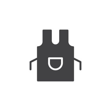 Önlük vektör simgesi. Mobil kavramı ve web tasarım için düz işareti dolu. Mutfak önlük basit katı simgesi. Sembol, logo illüstrasyon. Piksel mükemmel vektör grafikleri