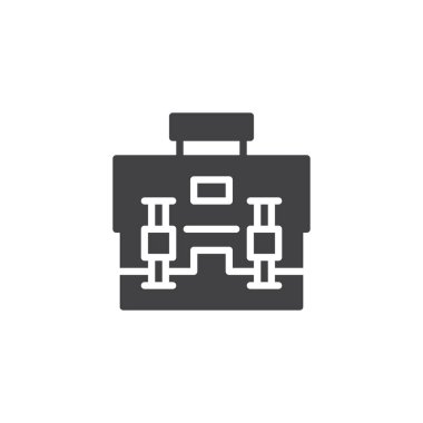 Evrak Çantası'nı vektör simgesi. Mobil kavramı ve web tasarım için düz işareti dolu. Portföy basit katı simgesi. Sembol, logo illüstrasyon. Piksel mükemmel vektör grafikleri