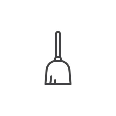 Süpürge anahat simgesi. Mobil kavramı ve web tasarım için doğrusal stili işaret. Toz bezi paspas basit çizgi vektör simgesi. Sembol, logo illüstrasyon. Piksel mükemmel vektör grafikleri