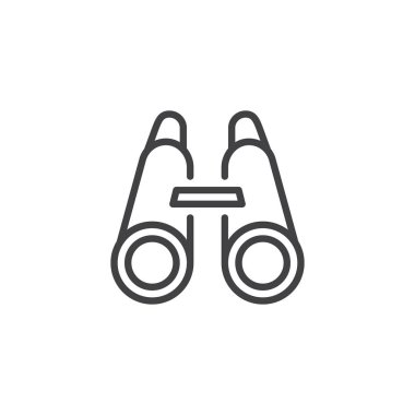 Dürbün anahat simgesi. Mobil kavramı ve web tasarım için doğrusal stili işaret. Spyglass basit çizgi vektör simgesi. Sembol, logo illüstrasyon. Piksel mükemmel vektör grafikleri