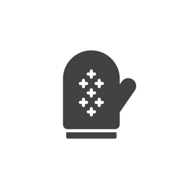 Mutfak eldiveni vektör simgesi. Mobil kavramı ve web tasarım için düz işareti dolu. Potholder basit katı simgesi. Sembol, logo illüstrasyon. Piksel mükemmel vektör grafikleri