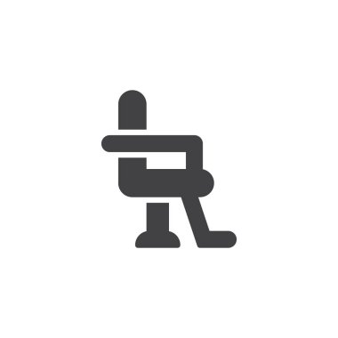 Kuaför chairvector simgesi. Mobil kavramı ve web tasarım için düz işareti dolu. basit katı simgesi. Sembol, logo illüstrasyon. Piksel mükemmel vektör grafikleri