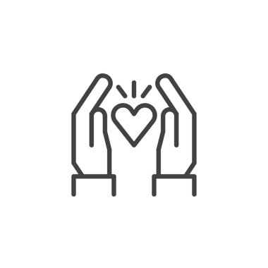 Kalp anahat simgesi-Tamam. Doğrusal stil işareti mobil kavramı ve web tasarım için seviyorum. Kalp el basit bir çizgi vektör simgesi. Sembol, logo illüstrasyon. Piksel mükemmel vektör grafikleri