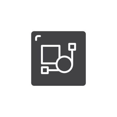 Grafik tasarımcı çizim vektör simge. Mobil kavramı ve web tasarım için düz işareti dolu. basit katı simgesi. Sembol, logo illüstrasyon. Piksel mükemmel vektör grafikleri