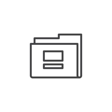 Klasör anahat simgesi. Mobil kavramı ve web tasarım için doğrusal stili işaret. Boş klasör basit çizgi vektör simgesi. Sembol, logo illüstrasyon. Piksel mükemmel vektör grafikleri