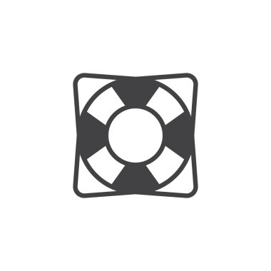 Lifebuoy vektör simgesi. Mobil kavramı ve web tasarım için düz işareti dolu. Hayat koruyucu basit katı simgesi. Sembol, logo şekil yardım. Piksel mükemmel vektör grafikleri