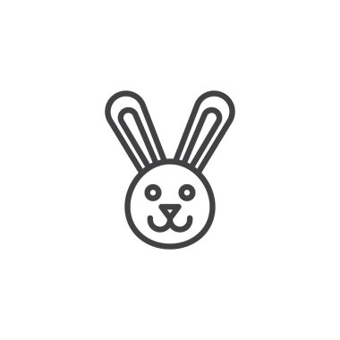 Paskalya tavşanı anahat simgesi. Mobil kavramı ve web tasarım için doğrusal stili işaret. Tavşan düz çizgi vektör simge kafa. Sembol, logo illüstrasyon. Piksel mükemmel vektör grafikleri