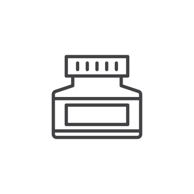 Krem kavanoz anahat simgesi. Mobil kavramı ve web tasarım için doğrusal stili işaret. Kozmetik krem pot basit çizgi vektör simgesi. Sembol, logo illüstrasyon. Piksel mükemmel vektör grafikleri