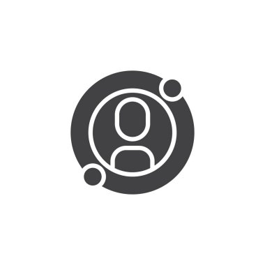 Kullanıcı avatar daire vektör simgesi. Mobil kavramı ve web tasarım için düz işareti dolu. Kişi profili basit katı simgesi. Sembol, logo illüstrasyon. Piksel mükemmel vektör grafikleri