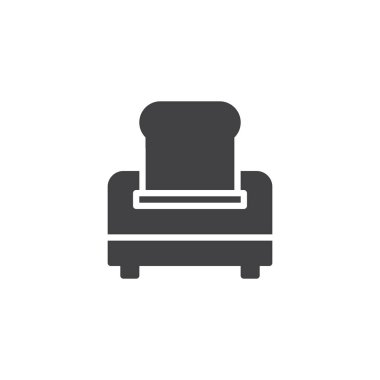 Tost ekmeği vektör simgesi olan. Mobil kavramı ve web tasarım için düz işareti dolu. Tost kahvaltı basit katı simgesi. Sembol, logo illüstrasyon. Piksel mükemmel vektör grafikleri
