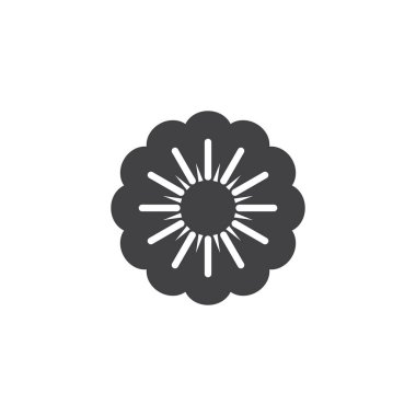 Süs çiçek vektör simgesi. Mobil kavramı ve web tasarım için düz işareti dolu. Çiçek basit katı simgesi. Sembol, logo illüstrasyon. Piksel mükemmel vektör grafikleri