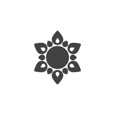 Yakıcı güneş vektör simgesi. Mobil kavramı ve web tasarım için düz işareti dolu. Isı hava basit katı simgesi. Sembol, logo illüstrasyon. Piksel mükemmel vektör grafikleri