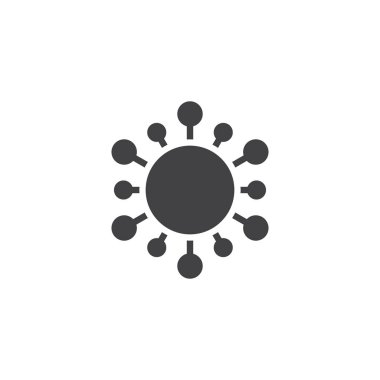 Güneş vektör yıldız simgesi. Mobil kavramı ve web tasarım için düz işareti dolu. hub ve bağlı bileşen katı simgesi. Sembol, logo illüstrasyon. Piksel mükemmel vektör grafikleri