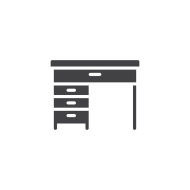 Office tablo vektör simgesi. Mobil kavramı ve web tasarım için düz işareti dolu. Resepsiyon basit katı simgesi. Sembol, logo illüstrasyon. Piksel mükemmel vektör grafikleri