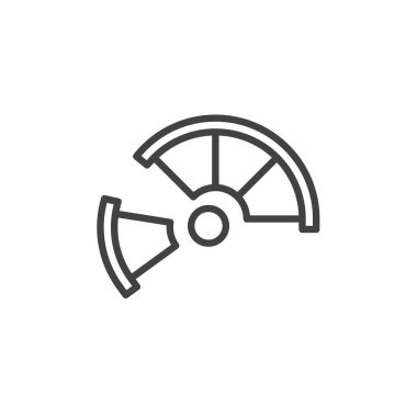 Köşe kanepe ve koltuk, üst anahat simgesini görüntüleyin. Mobil kavramı ve web tasarım için doğrusal stili işaret. Mobilya basit çizgi vektör simgesi. Sembol, logo illüstrasyon. Piksel mükemmel vektör grafikleri