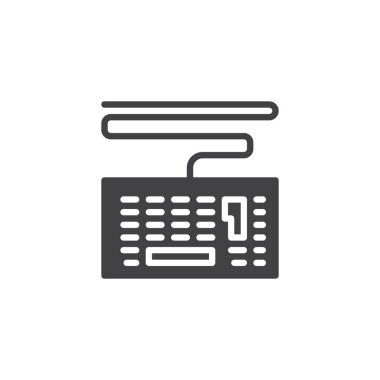 Bilgisayar klavye vektör simgesi. Mobil kavramı ve web tasarım için düz işareti dolu. basit katı simgesi. Sembol, logo illüstrasyon. Piksel mükemmel vektör grafikleri