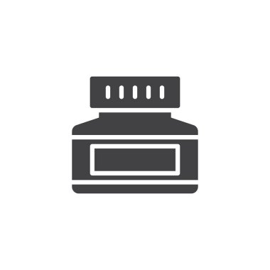 Krem kavanoz vektör simgesi. Mobil kavramı ve web tasarım için düz işareti dolu. Kozmetik krem pot basit katı simgesi. Sembol, logo illüstrasyon. Piksel mükemmel vektör grafikleri