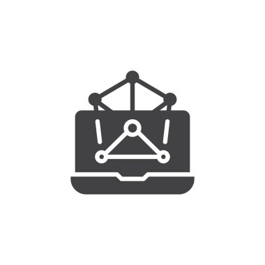 Bilgisayar ağ vektör simgesi. Mobil kavramı ve web tasarım için düz işareti dolu. Ağ bağlantısı basit katı simgesi. Sembol, logo illüstrasyon. Piksel mükemmel vektör grafikleri