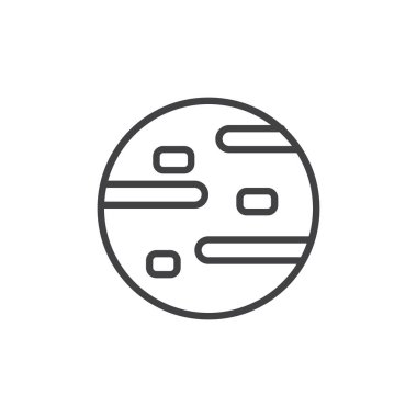 Gezegen anahat simgesi. Mobil kavramı ve web tasarım için doğrusal stili işaret. Astronomi basit çizgi vektör simgesi. Sembol, logo illüstrasyon. Piksel mükemmel vektör grafikleri